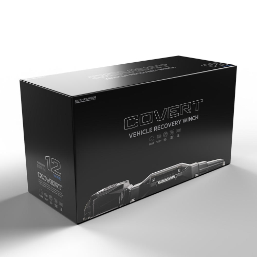 BUSHRANGER VERRICELLO  PER FUORISTRADA 12000LB COVERT A BASSO PROFILO 12V - CAVO IN ACCIAIO