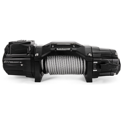 BUSHRANGER VERRICELLO  PER FUORISTRADA 12000LB COVERT A BASSO PROFILO 12V - CAVO IN ACCIAIO