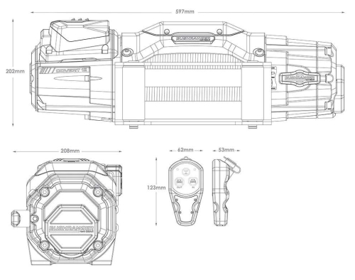 BUSHRANGER VERRICELLO PER FUORISTRADA 12000LB COVERT A BASSO PROFILO 12V - CAVO TESSILE