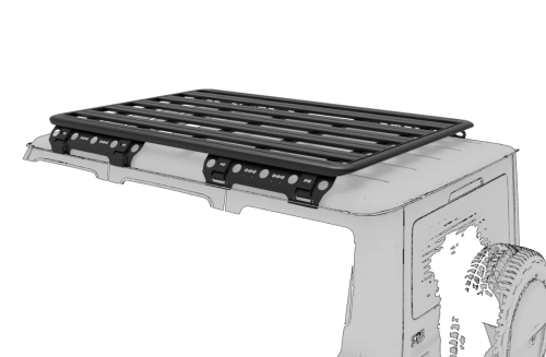 KIT PORTAPACCHI RHINO RACK 2100 X 1430 MM CON KIT PIEDI PER EMC 212