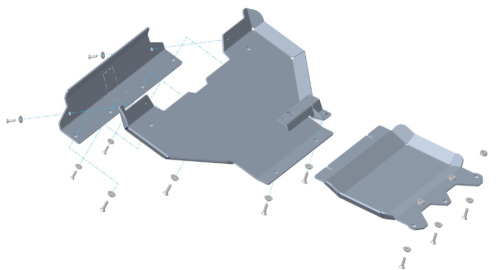 PIASTRA PROTEZIONE SOTTOSCOCCA ANTERIORE FORD RANGER RAPTOR DAL 2023 IN POI