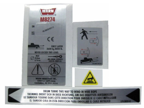 WARN KIT LABEL CE M8274-50