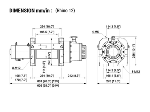 COME UP VERRICELLO RHINO 12  12V SENZA CAVO