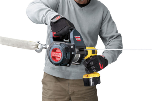 WARN VERRICELLO PORTATILE DRILL WINCH FUNZIONAMENTO CON TRAPANO CON CAVO IN ACCIAIO - 340 KG