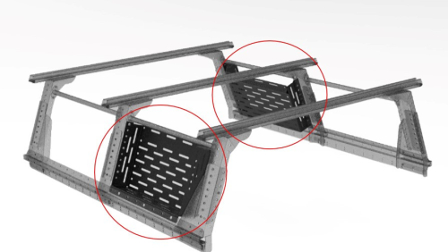 MULI-RACK CESTELLO FORATO PER SISTEMA PORTANTE XTRACAB ANTERIORE DESTRO O POSTERIORE SINISTRO (1 PEZZO)