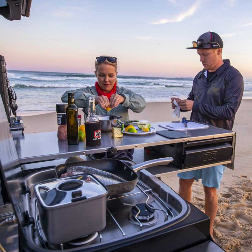 ARB CUCINA SCORREVOLE GRANDE COMPLETA DI CASSETTO, LAVELLO E PIANO COTTURA