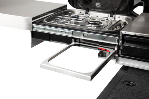 ARB CUCINA SCORREVOLE PICCOLA COMPLETA DI CASSETTO, LAVELLO E PIANO COTTURA