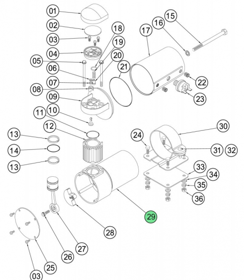 ARB MOTORE RICAMBIO COMPLETO PER COMPRESSORE
