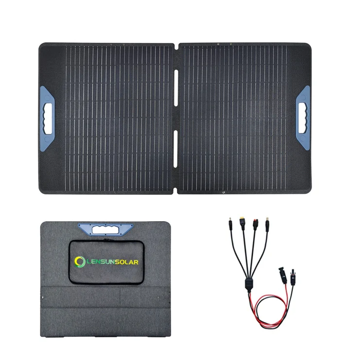 PANNELLO SOLARE LENSUN PORTATILE IMPERMEABILE PIEGHIEVOLE 100W 12V